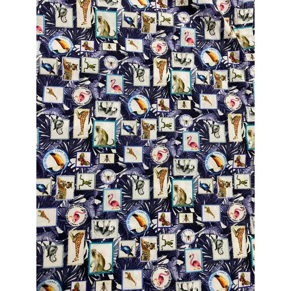 Bugatchi Shirt Mens XL Blue Animal print100% Cotton Shaped Fit Button Up - Picture 9 of 10